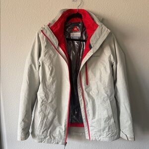 Columbia Women's Light Gray‎ Ski Jacket with Red Trim
